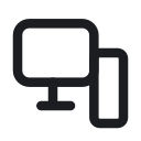 Responsive design for desktop and mobile — line icon