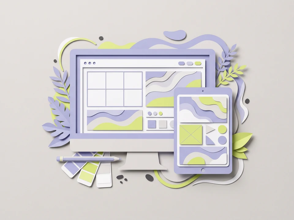 Responsive website design displayed on desktop and tablet